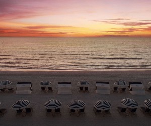 cabanas on the beach at St. Pete Shores Hotel