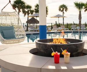 North Pool fire pit at St. Pete Shores Hotel