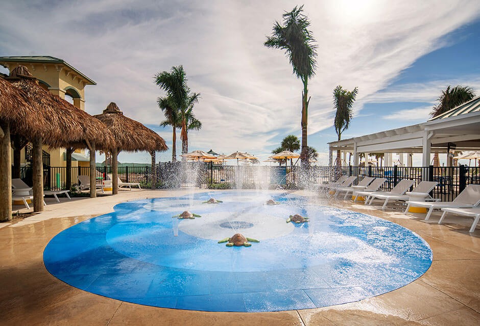 splash pad at St. Pete Shores Hotel