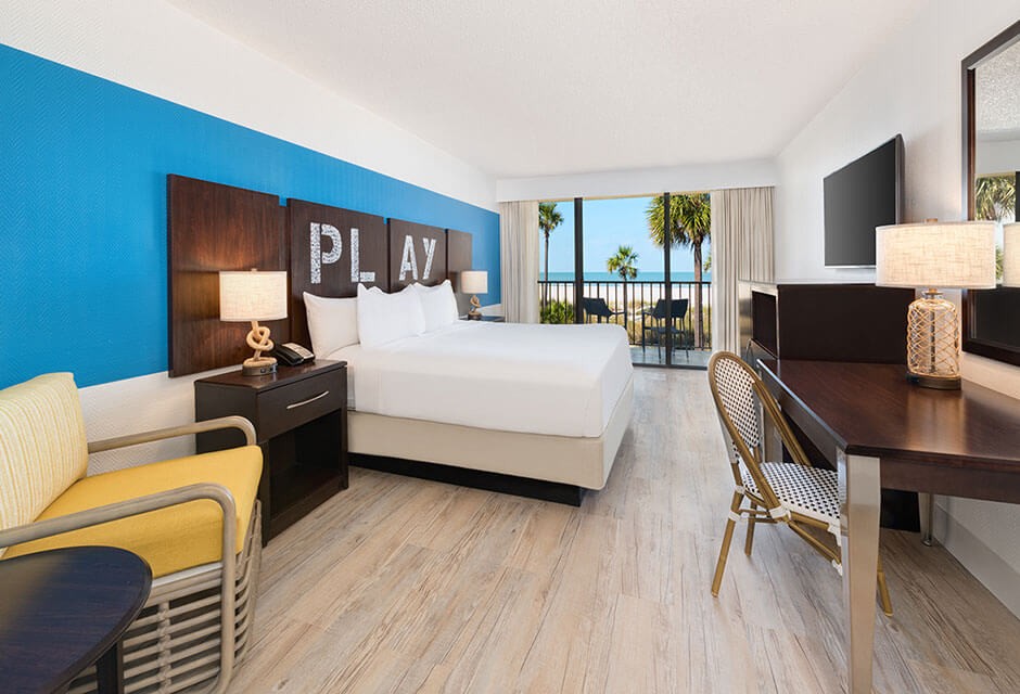 king bedroom hotel suite at St. Pete Shores Hotel