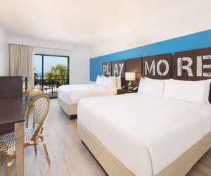 beachfront queen room at St. Pete Shores Hotel