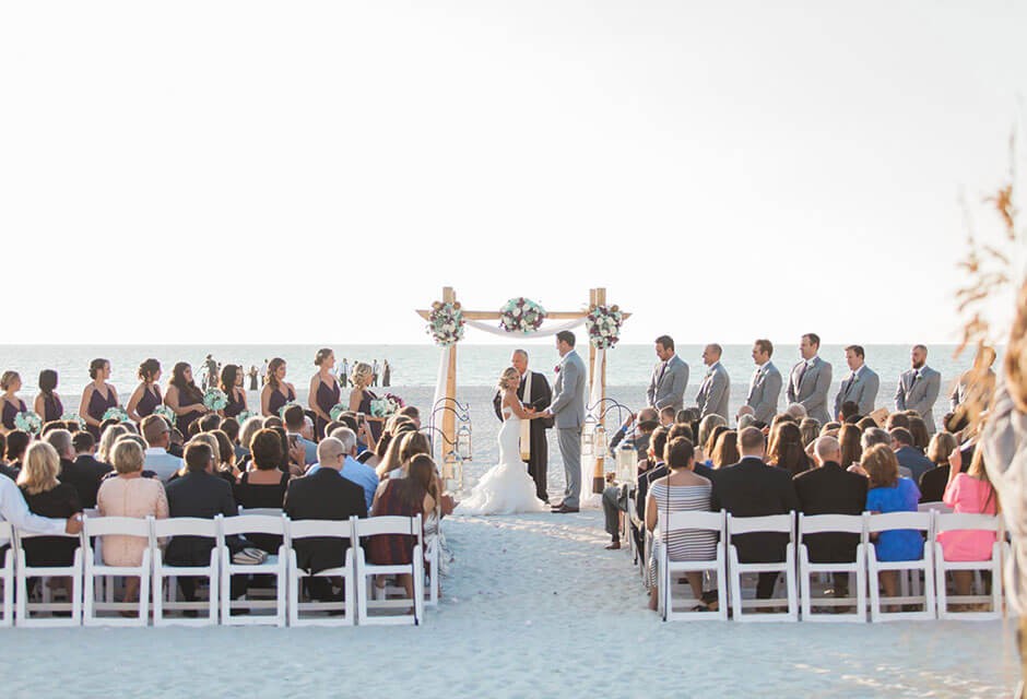 wedding on the beach at St. Pete Shores Hotel